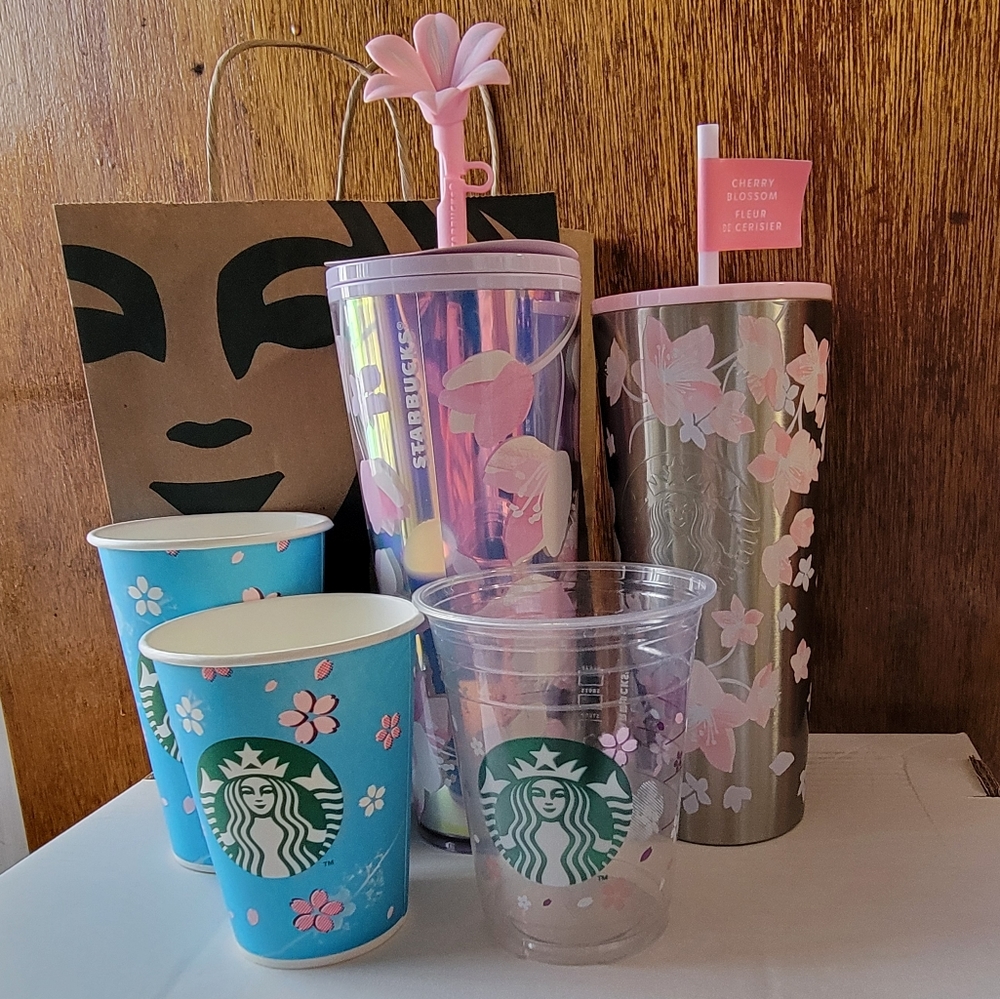 NWT Starbucks CHERRY BLOSSOM Sakura Spring Cold Drink Tumblers & Cups 2024 2023